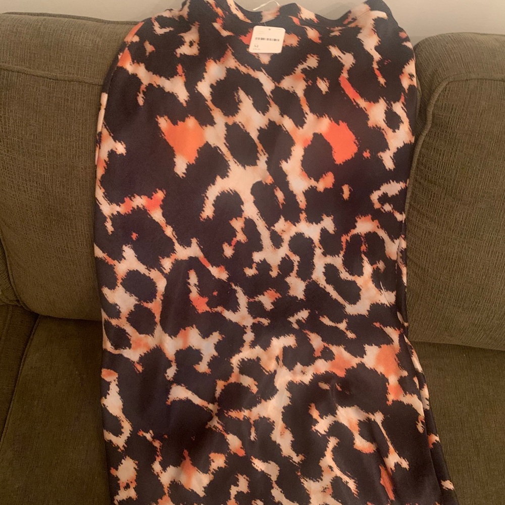 Free people silk leopard skirt